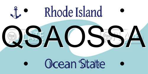 QSAOSSA Rhode Island License Plate