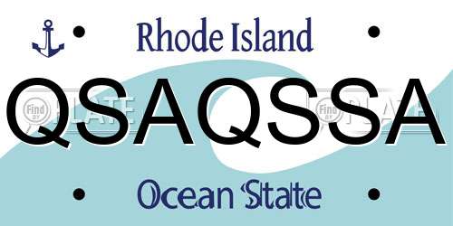 QSAQSSA Rhode Island License Plate