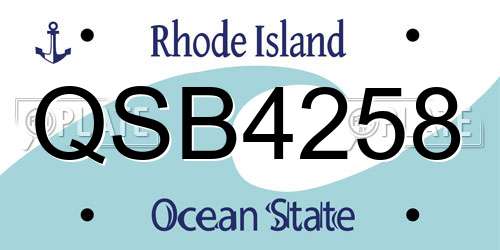 QSB4258 Rhode Island License Plate