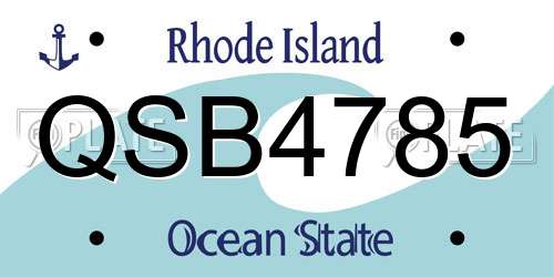 QSB4785 Rhode Island License Plate