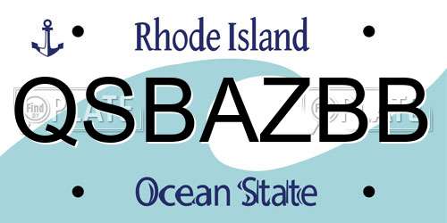 QSBAZBB Rhode Island License Plate