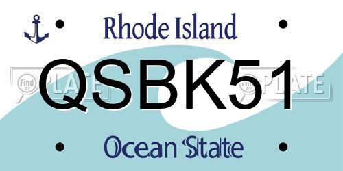 QSBK51 Rhode Island License Plate