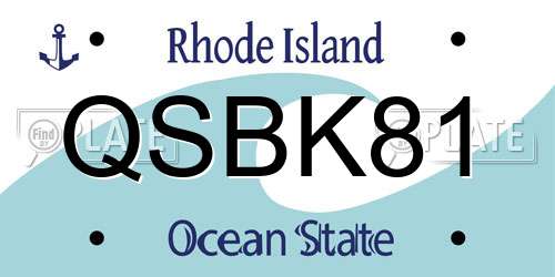 QSBK81 Rhode Island License Plate