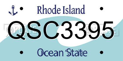 QSC3395 Rhode Island License Plate