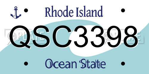 QSC3398 Rhode Island License Plate