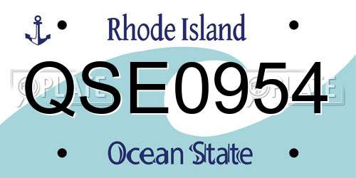 QSE0954 Rhode Island License Plate
