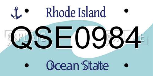 QSE0984 Rhode Island License Plate