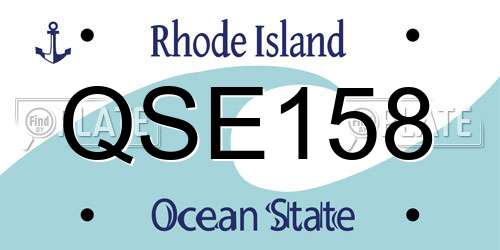 QSE158 Rhode Island License Plate