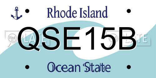 QSE15B Rhode Island License Plate