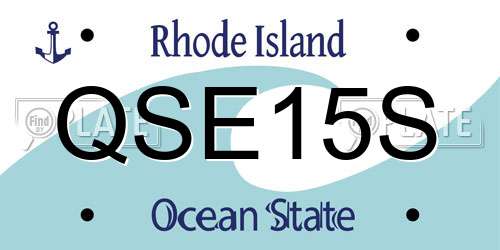 QSE15S Rhode Island License Plate
