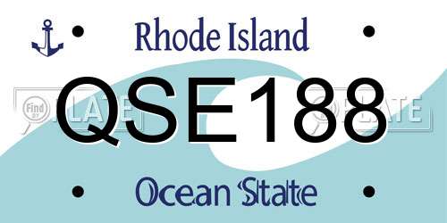 QSE188 Rhode Island License Plate
