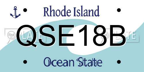 QSE18B Rhode Island License Plate