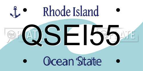 QSEI55 Rhode Island License Plate