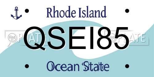 QSEI85 Rhode Island License Plate
