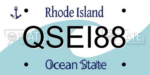 QSEI88 Rhode Island License Plate