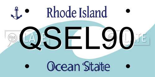 QSEL90 Rhode Island License Plate