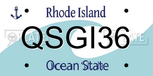 QSGI36 Rhode Island License Plate