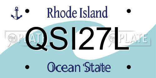 QSI27L Rhode Island License Plate