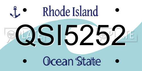 QSI5252 Rhode Island License Plate