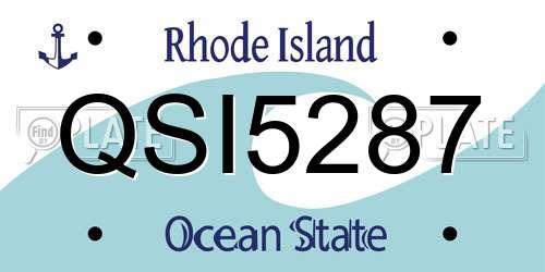 QSI5287 Rhode Island License Plate