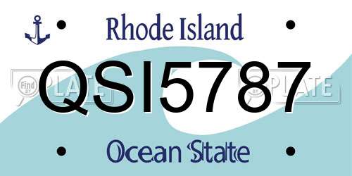 QSI5787 Rhode Island License Plate