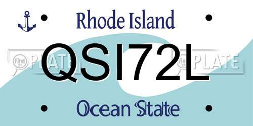 QSI72L Rhode Island License Plate