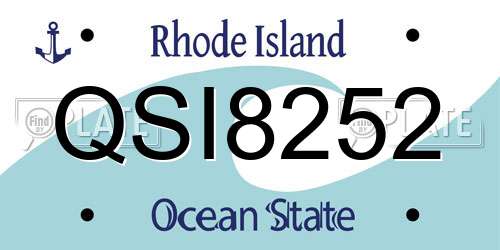 QSI8252 Rhode Island License Plate
