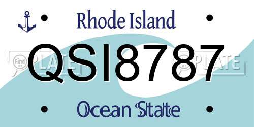 QSI8787 Rhode Island License Plate