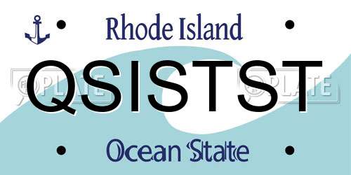 QSISTST Rhode Island License Plate
