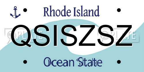QSISZSZ Rhode Island License Plate