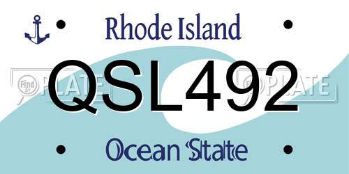 QSL492 Rhode Island License Plate
