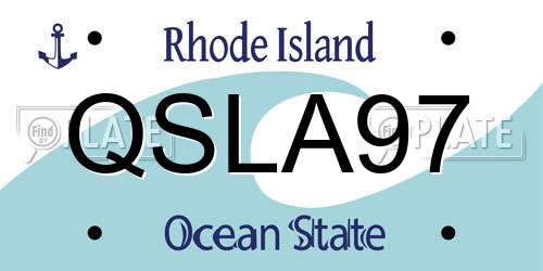 QSLA97 Rhode Island License Plate