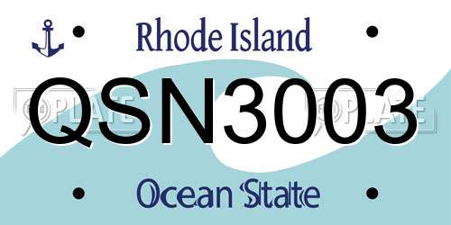 QSN3003 Rhode Island License Plate