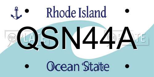 QSN44A Rhode Island License Plate