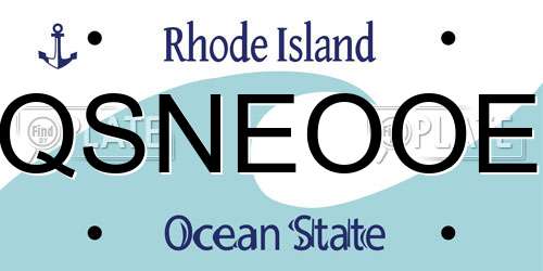 QSNEOOE Rhode Island License Plate