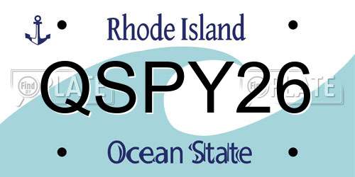 QSPY26 Rhode Island License Plate