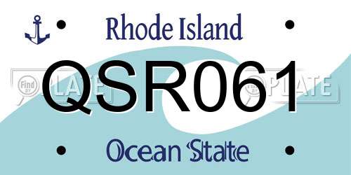 QSR061 Rhode Island License Plate