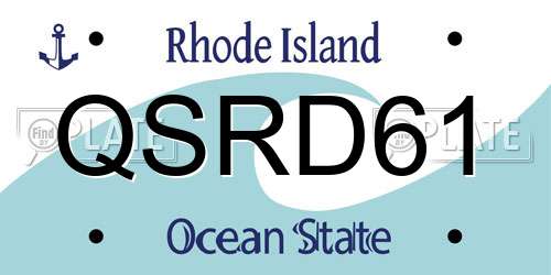 QSRD61 Rhode Island License Plate