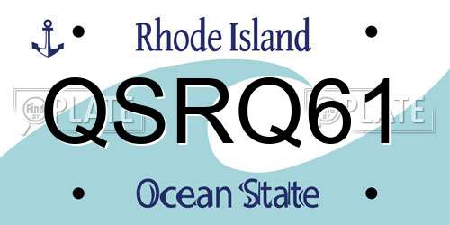 QSRQ61 Rhode Island License Plate