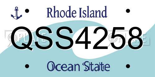 QSS4258 Rhode Island License Plate