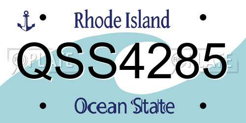 QSS4285 Rhode Island License Plate