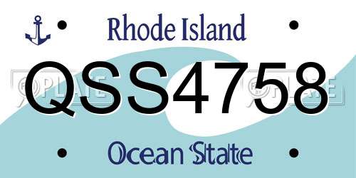 QSS4758 Rhode Island License Plate