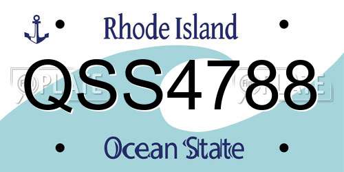 QSS4788 Rhode Island License Plate