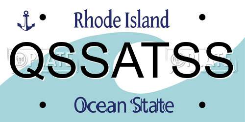 QSSATSS Rhode Island License Plate
