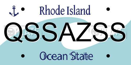 QSSAZSS Rhode Island License Plate