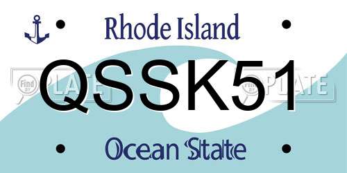 QSSK51 Rhode Island License Plate