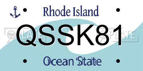 QSSK81 Rhode Island License Plate