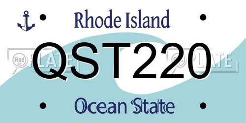 QST220 Rhode Island License Plate