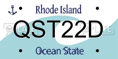 QST22D Rhode Island License Plate