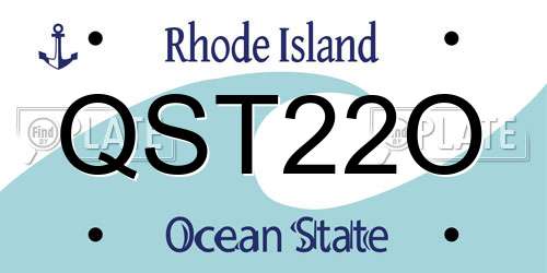 QST22O Rhode Island License Plate
